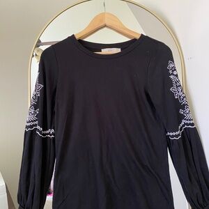 Loft Black Long Sleeve Top, Size XS